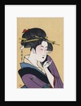 Japanese Matchbox Label with a Beckoning Woman by Anonymous