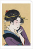 Japanese Matchbox Label with a Beckoning Woman by Anonymous