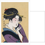 Japanese Matchbox Label with a Beckoning Woman by Anonymous