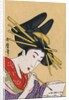 Japanese Matchbox Label with a Woman Painting by Anonymous