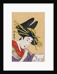 Japanese Matchbox Label with a Woman Painting by Anonymous