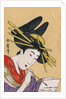 Japanese Matchbox Label with a Woman Painting by Anonymous