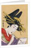 Japanese Matchbox Label with a Woman Painting by Anonymous