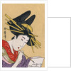 Japanese Matchbox Label with a Woman Painting by Anonymous