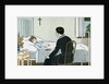 Illustration of a Priest Talking to a Sick Child by L. Kate Deal
