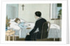 Illustration of a Priest Talking to a Sick Child by L. Kate Deal