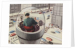 Biekens Pictorial Sticker with a Man in a Control Tower by Anonymous