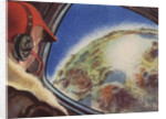 Biekens Pictorial Sticker with a Pilot Looking at Earth from a Space Ship by Anonymous