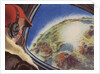 Biekens Pictorial Sticker with a Pilot Looking at Earth from a Space Ship by Anonymous