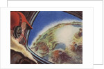 Biekens Pictorial Sticker with a Pilot Looking at Earth from a Space Ship by Anonymous