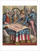 19th-Century Illustration of Uncle Sam Signing a Declaration of Independence by Anonymous