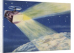 Biekens Pictorial Sticker with a Satellite Sending Laser Beams to the Moon by Anonymous