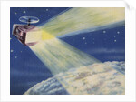 Biekens Pictorial Sticker with a Satellite Sending Laser Beams to the Moon by Anonymous