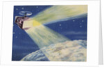 Biekens Pictorial Sticker with a Satellite Sending Laser Beams to the Moon by Anonymous