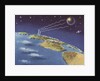 Biekens Pictorial Sticker with Beams Sent from Earth to Another Planet by Anonymous