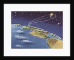 Biekens Pictorial Sticker with Beams Sent from Earth to Another Planet by Anonymous