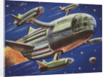 Biekens Pictorial Sticker with a Flying Space Ship by Anonymous