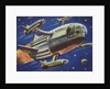 Biekens Pictorial Sticker with a Flying Space Ship by Anonymous