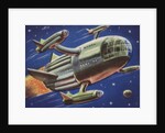 Biekens Pictorial Sticker with a Flying Space Ship by Anonymous