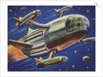 Biekens Pictorial Sticker with a Flying Space Ship by Anonymous