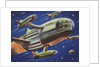 Biekens Pictorial Sticker with a Flying Space Ship by Anonymous