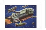 Biekens Pictorial Sticker with a Flying Space Ship by Anonymous