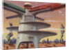 Biekens Pictorial Sticker with Rocket Launching Tower by Anonymous