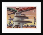Biekens Pictorial Sticker with Rocket Launching Tower by Anonymous