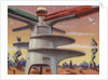Biekens Pictorial Sticker with Rocket Launching Tower by Anonymous