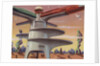 Biekens Pictorial Sticker with Rocket Launching Tower by Anonymous