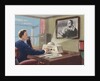 Biekens Pictorial Sticker with an Executive Using a Video Telephone by Anonymous