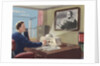 Biekens Pictorial Sticker with an Executive Using a Video Telephone by Anonymous