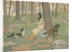 Book Illustration of Pocahontas Waiting in Woods by E. Boyd Smith
