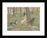 Book Illustration of Pocahontas Waiting in Woods by E. Boyd Smith