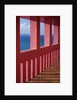 Bright Pink Railing and Ocean View by Anonymous