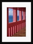 Bright Pink Railing and Ocean View by Anonymous