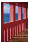 Bright Pink Railing and Ocean View by Anonymous
