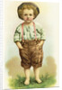 His First Suspenders Trade Card by Anonymous