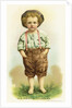 His First Suspenders Trade Card by Anonymous