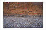 Cobblestone Street and Brick Wall by Anonymous