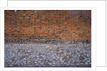Cobblestone Street and Brick Wall by Anonymous