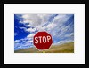 Stop Sign on Road Against Dramatic Sky by Anonymous