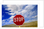 Stop Sign on Road Against Dramatic Sky by Anonymous