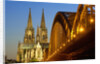 Cologne Cathedral and Hohenzollern Bridge on Rhine River by Anonymous