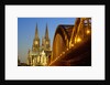 Cologne Cathedral and Hohenzollern Bridge on Rhine River by Anonymous