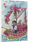 Best Wishes Postcard with a Boy Sailor by Anonymous