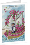 Best Wishes Postcard with a Boy Sailor by Anonymous