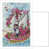 Best Wishes Postcard with a Boy Sailor by Anonymous