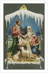 Merry Christmas Postcard with Nativity Scene by Anonymous