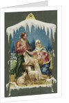 Merry Christmas Postcard with Nativity Scene by Anonymous
